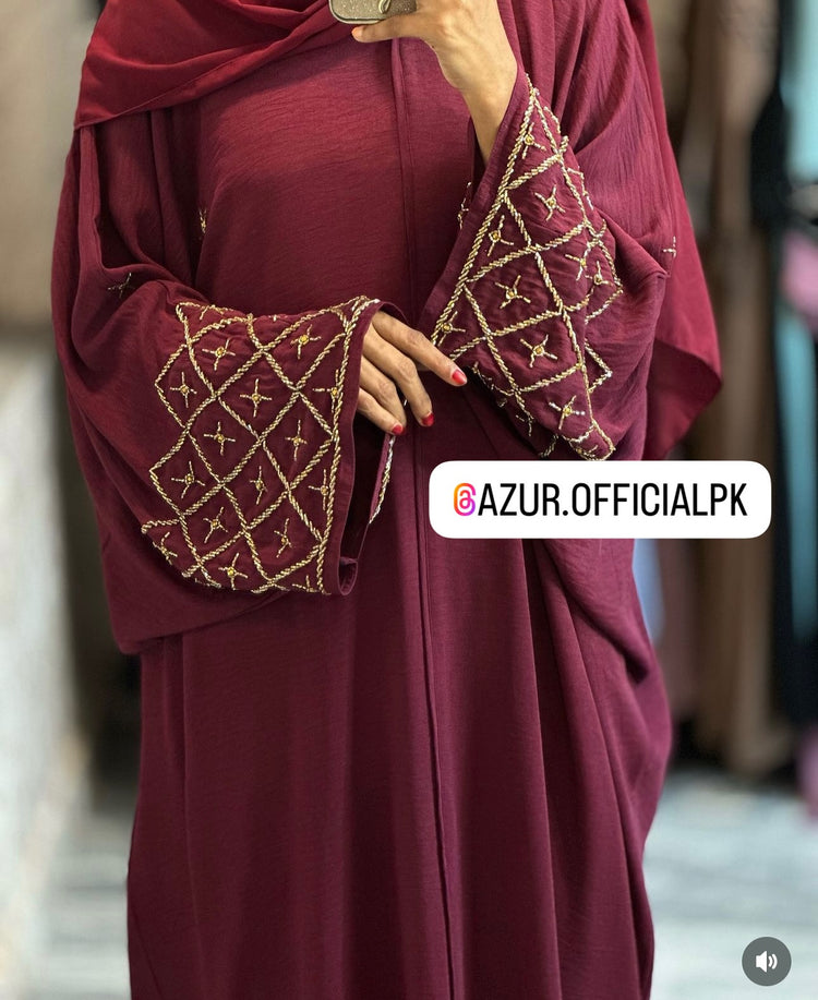 Embroidered Elegance Double Georgette Abaya