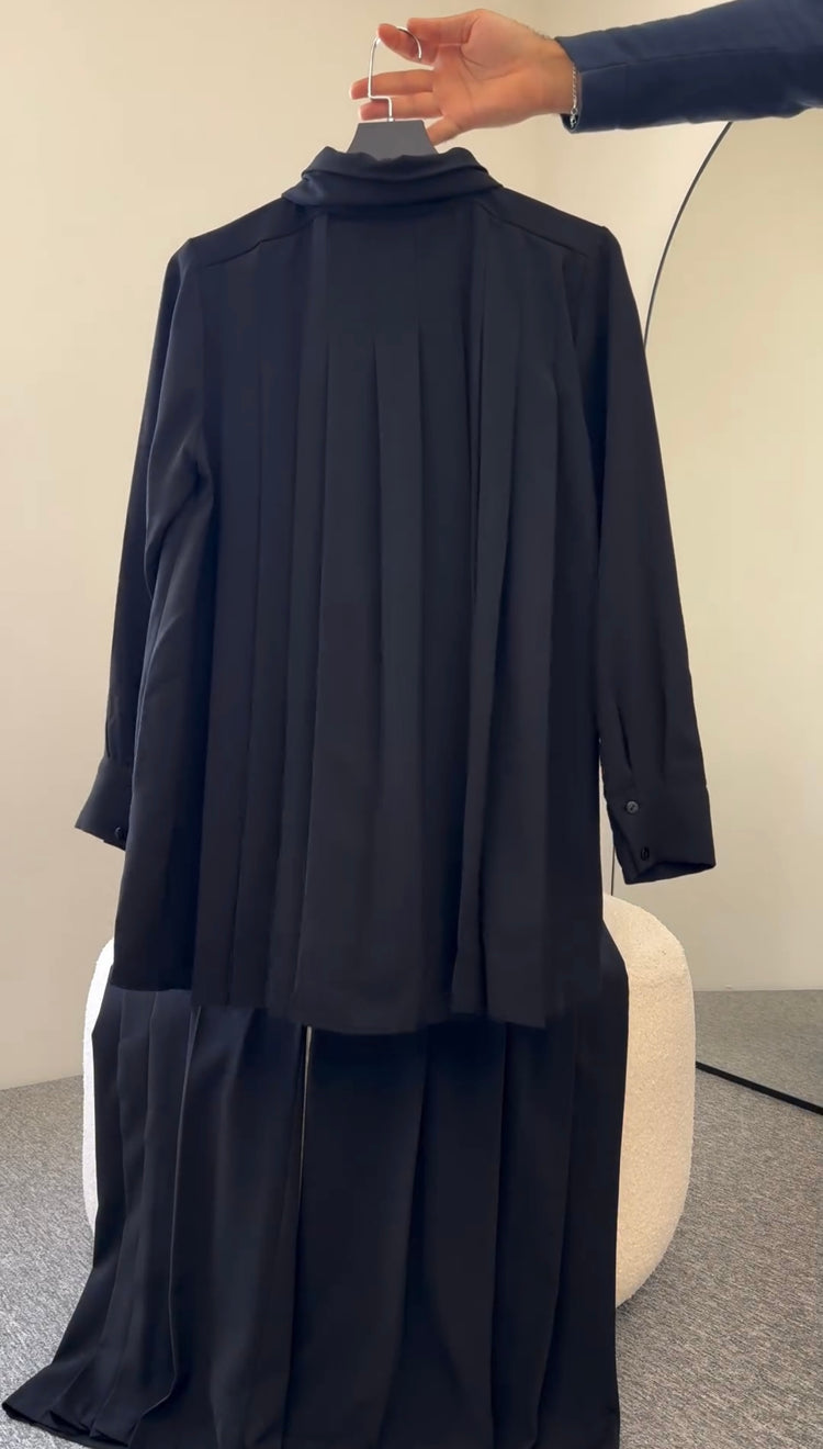 Elegant Pleated Back Shirt & Trousers Set