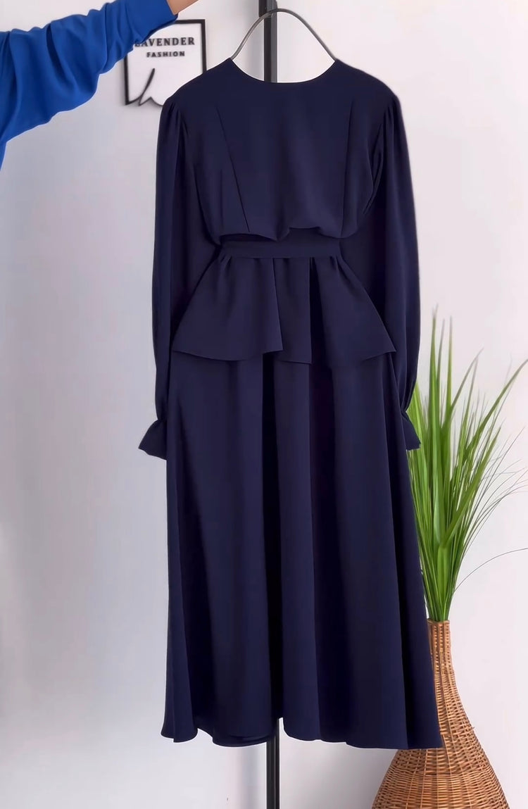 Double Georgette Peplum Shirt & Skirt Set