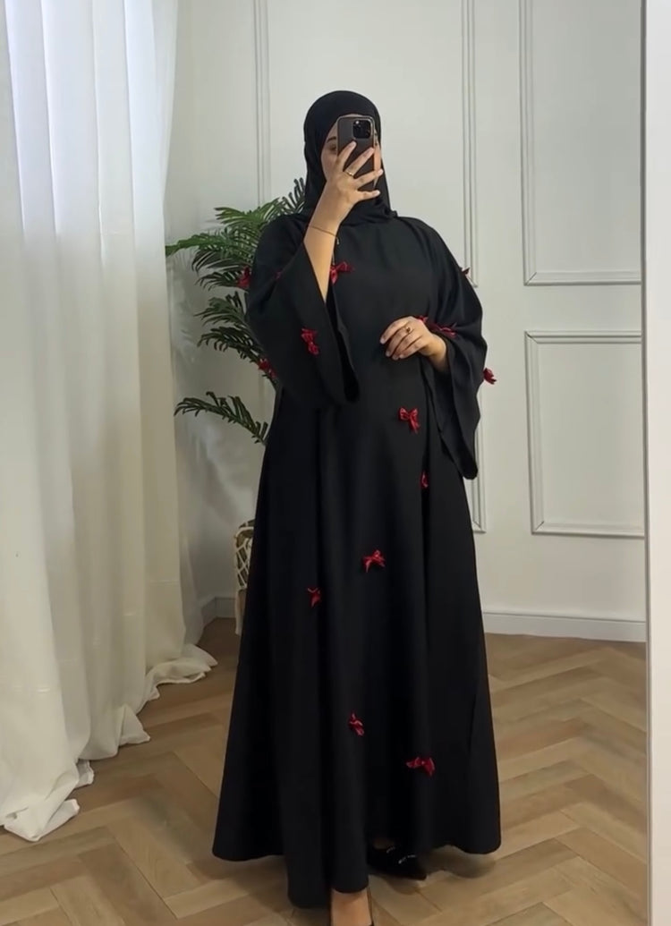 Bow Double Georgette Abaya