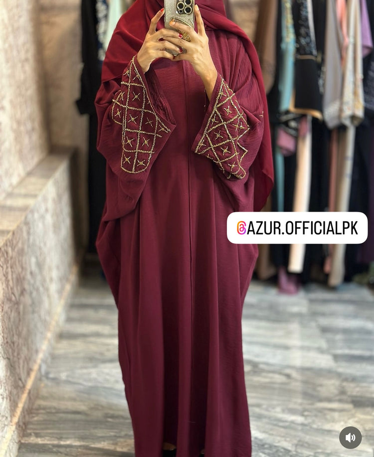 Embroidered Elegance Double Georgette Abaya