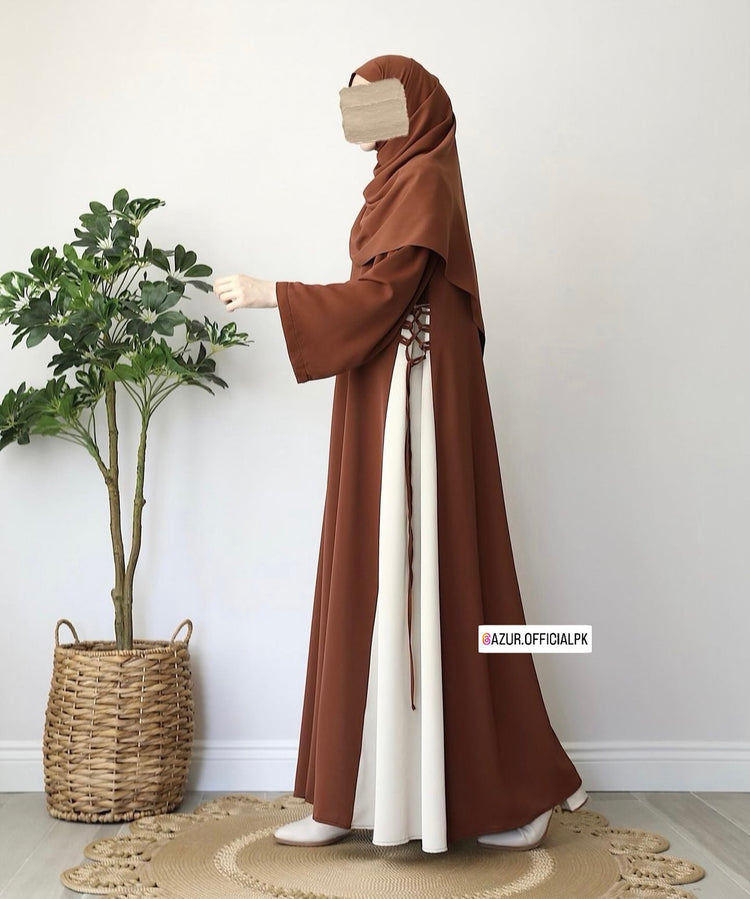 Elegant Dual-Tone Double Georgette Abaya