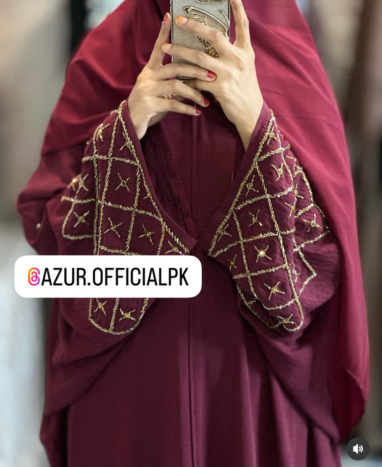 Embroidered Elegance Double Georgette Abaya