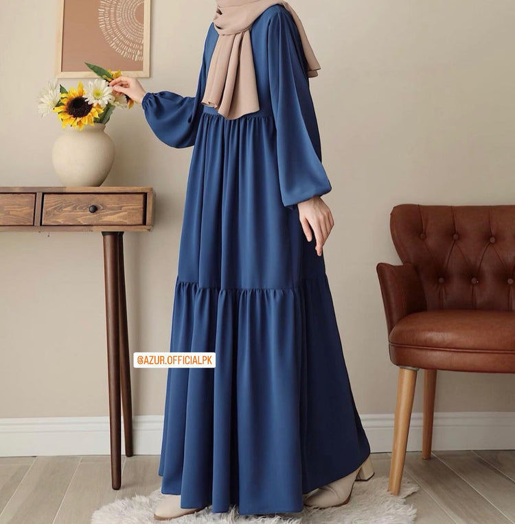 Flowy Tiered Abaya – Double Georgette