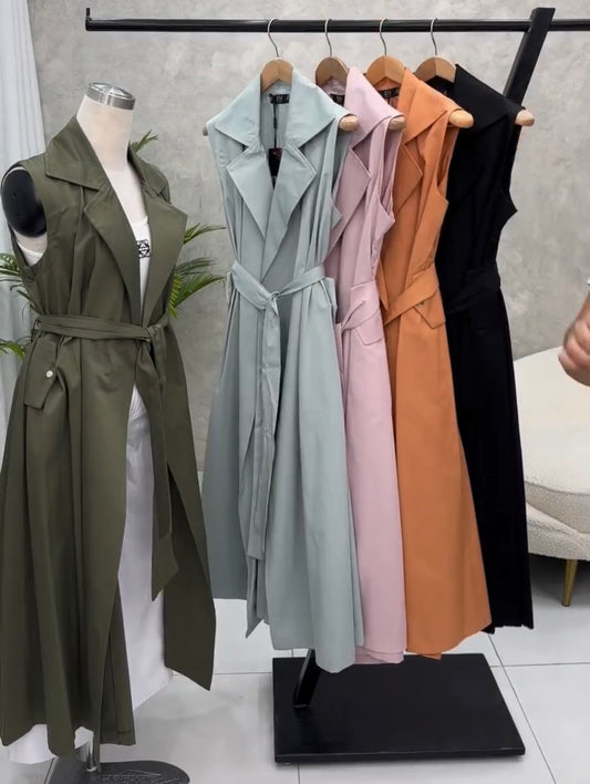 Sleeveless Trench Gown