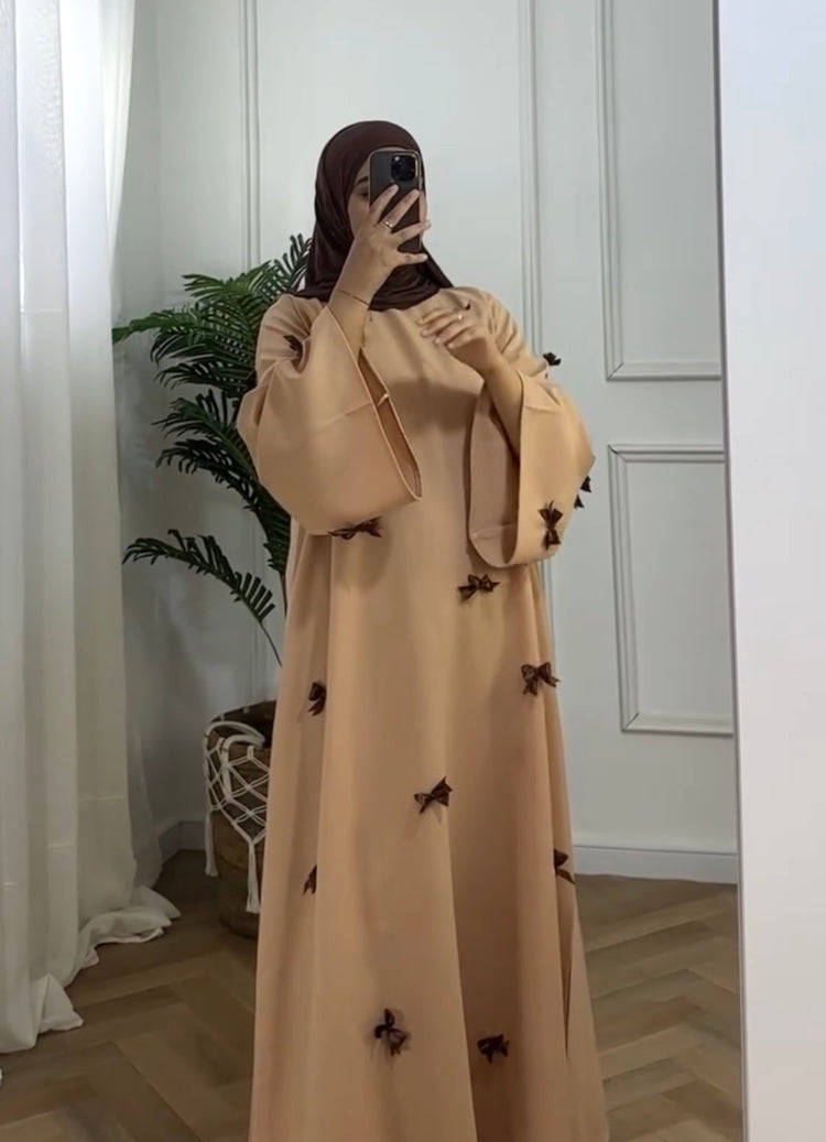 Bow Double Georgette Abaya