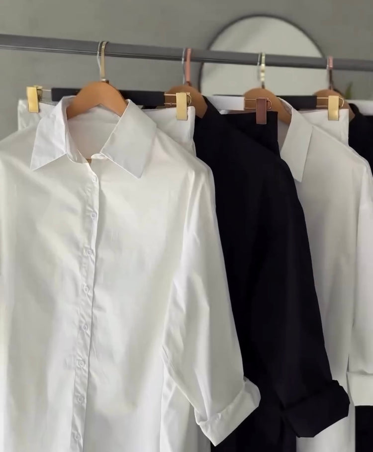 Classic Cotton Shirt & Skirt Set