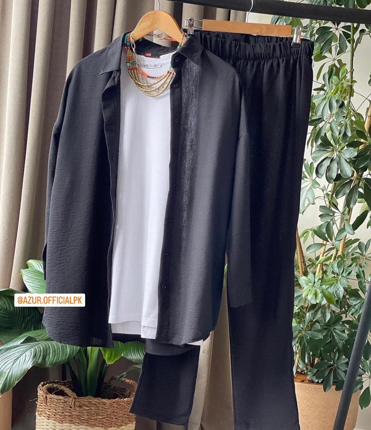 Casual Cotton Shirt & Trousers Set