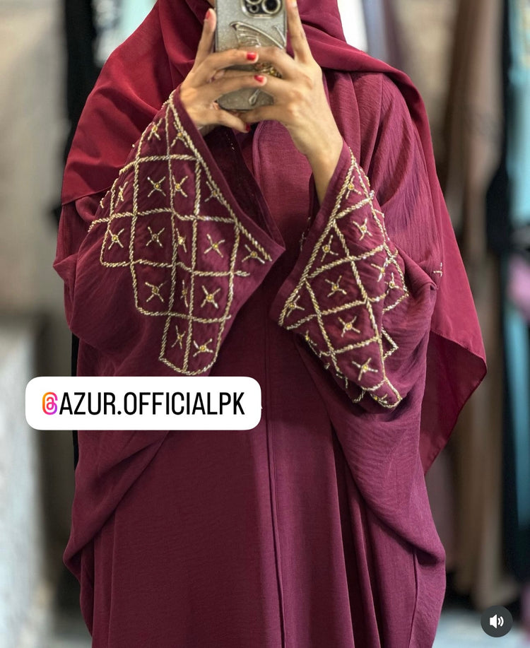 Embroidered Elegance Double Georgette Abaya