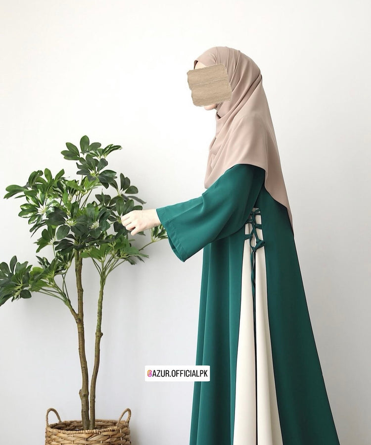 Elegant Dual-Tone Double Georgette Abaya