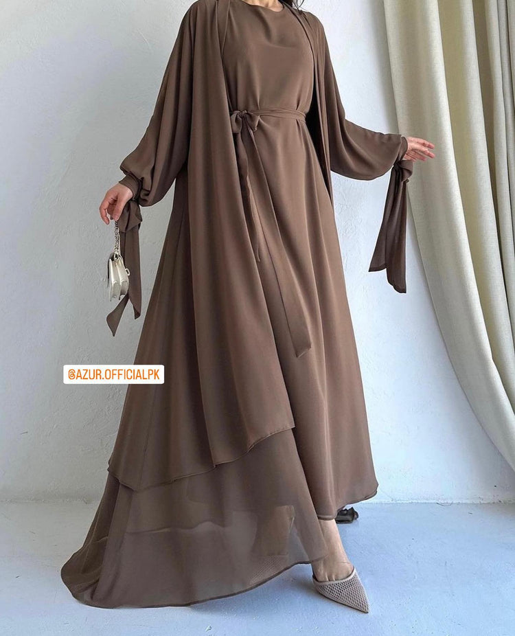 Graceful Flow Double Georgette Abaya Set