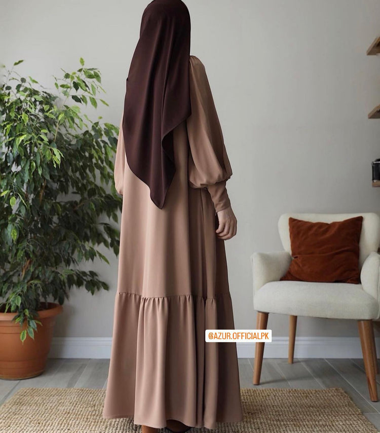 Button Down Abaya with Frill