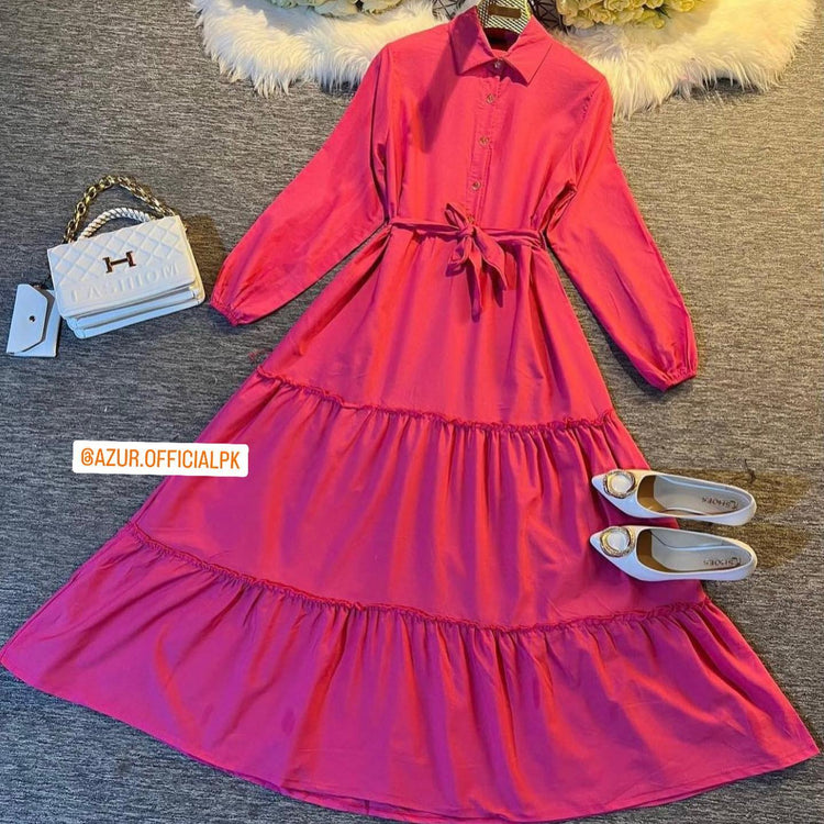 Tiered Button-Down Maxi Dress