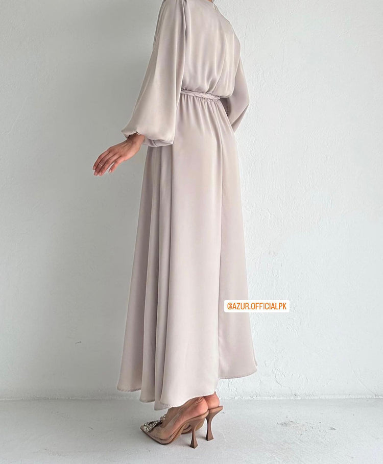Elegant Drape Neck Double Georgette Dress