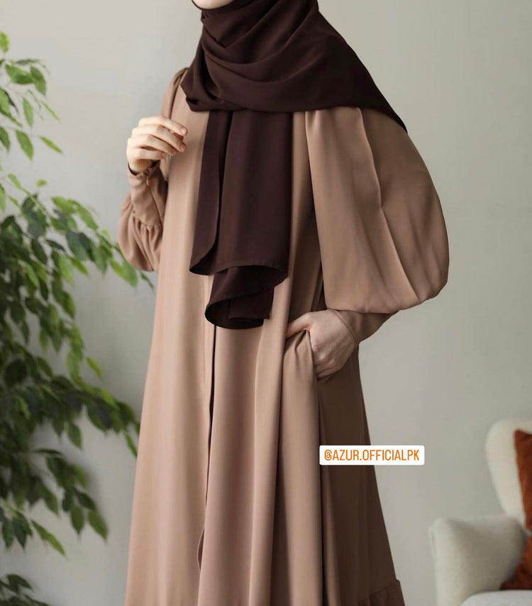 Button Down Abaya with Frill