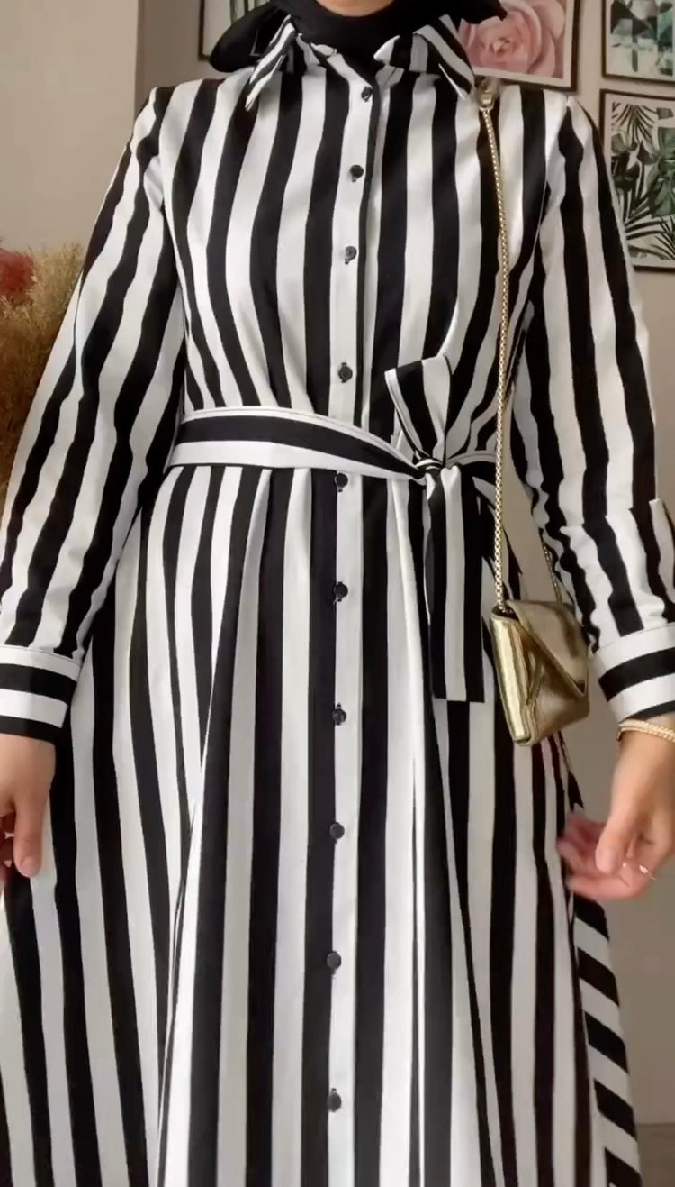 Striped Linen Maxi Dress