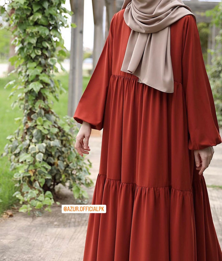 Tiered Double Georgette Abaya