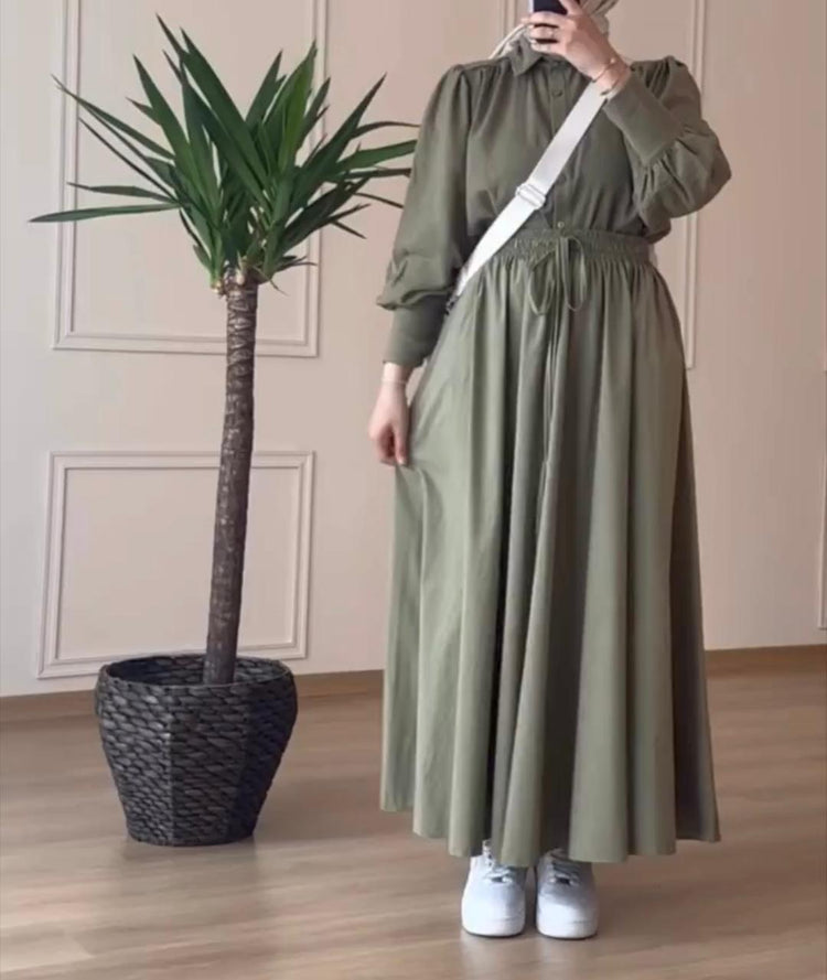 Cotton Shirt & Skirt Set