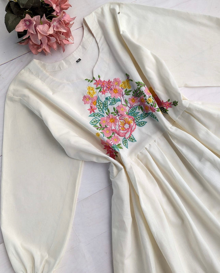 Floral Elegance Double Georgette Maxi Dress
