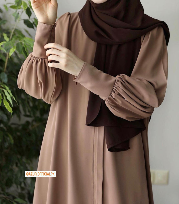 Button Down Abaya with Frill