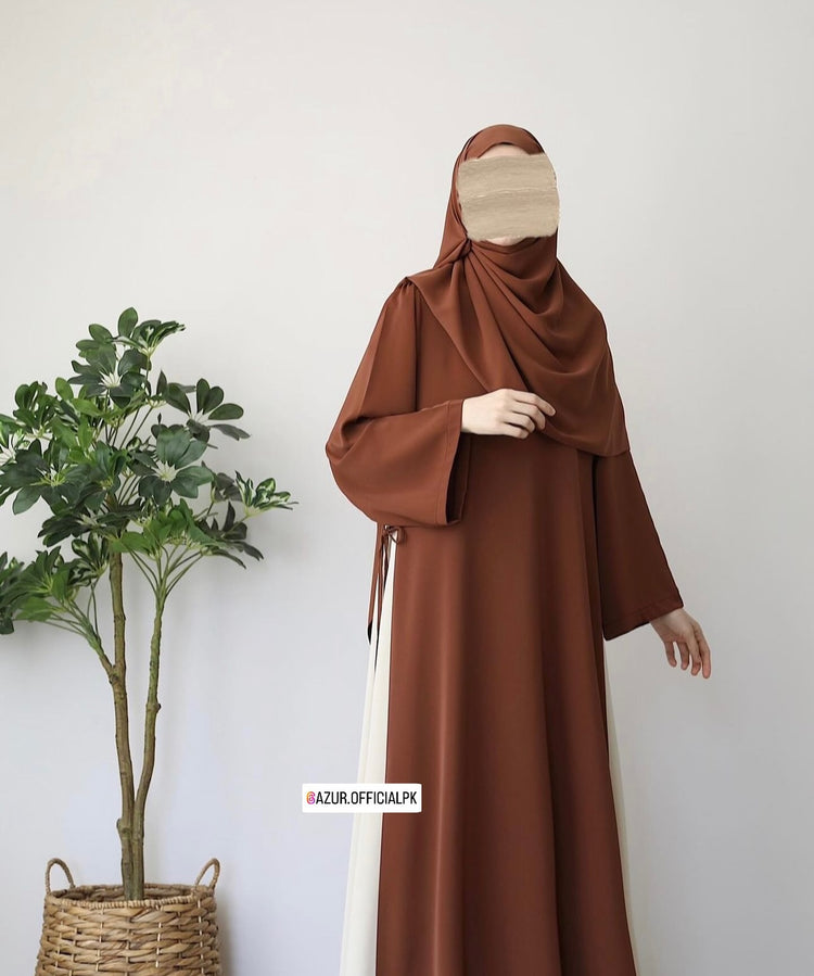 Elegant Dual-Tone Double Georgette Abaya