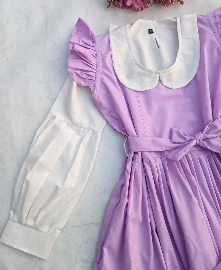 Lavender Cotton Dress Set – Classic Charm with a Modern Touch