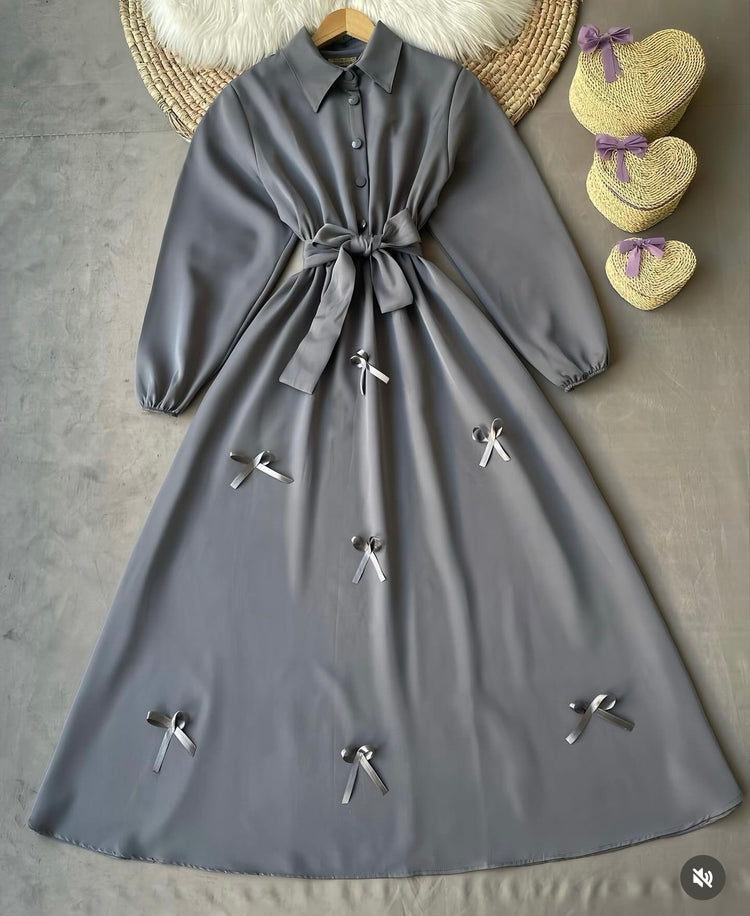 Elegant Bow-Tie Long Dress