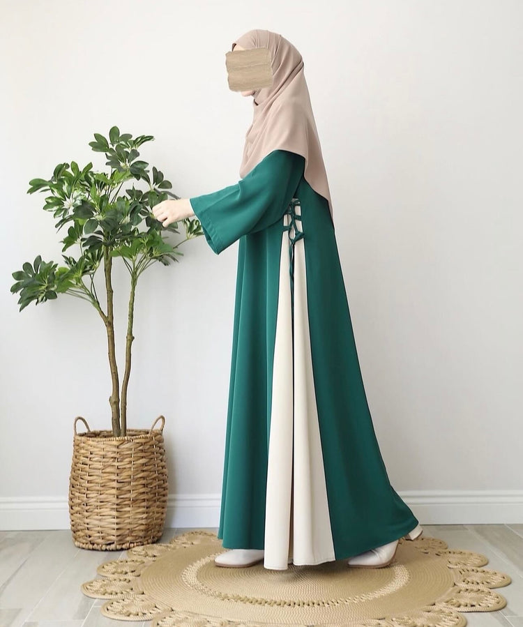 Elegant Dual-Tone Double Georgette Abaya