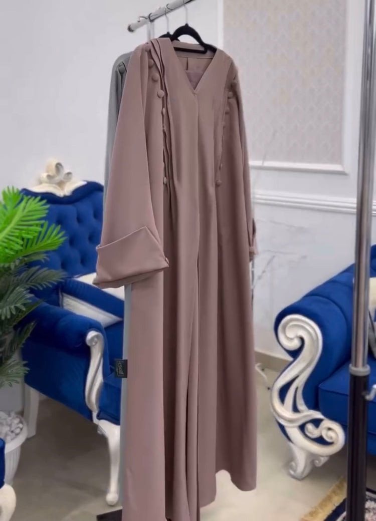 Elegant Buttoned Abaya