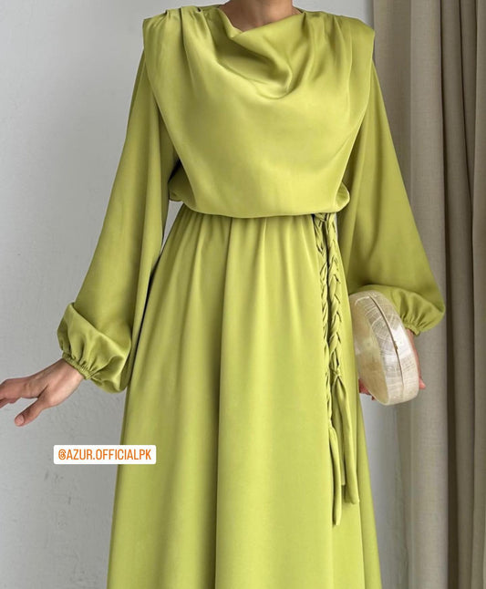 Elegant Drape Neck Double Georgette Dress