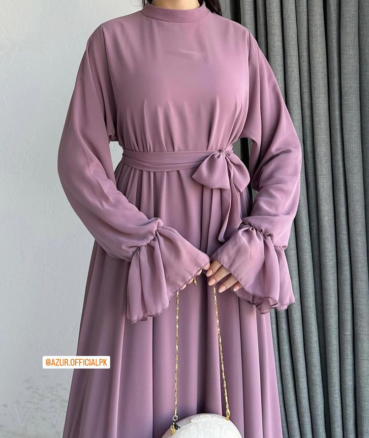 Ruffle Hem Flared Dress