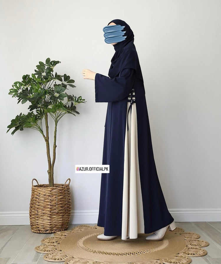 Elegant Dual-Tone Double Georgette Abaya