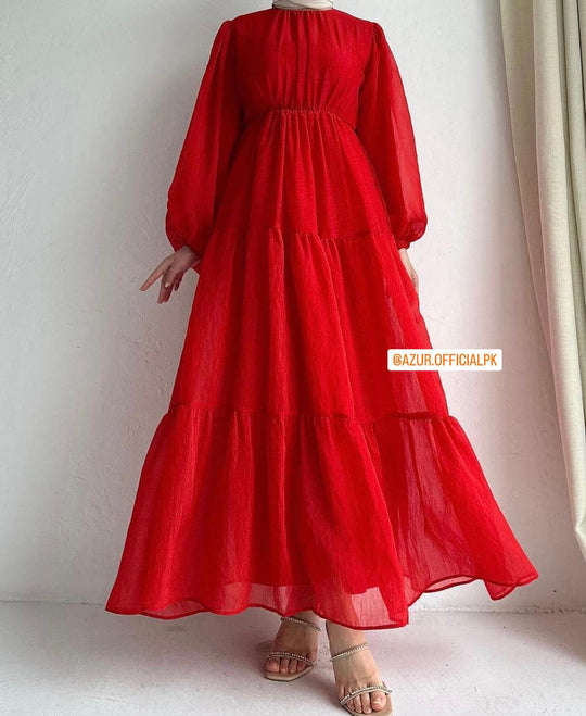 Elegant Chiffon Tiered Maxi Dress