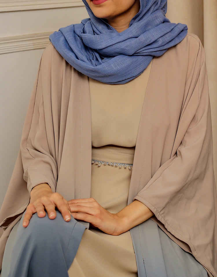 Ombre Elegance Georgette Dress with Cape