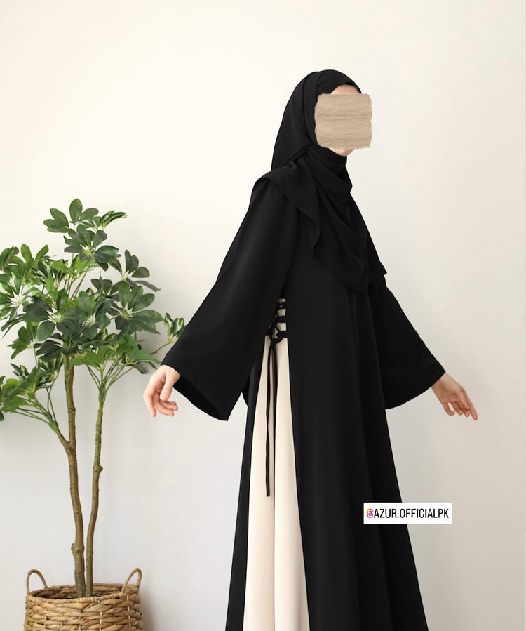 Elegant Dual-Tone Double Georgette Abaya