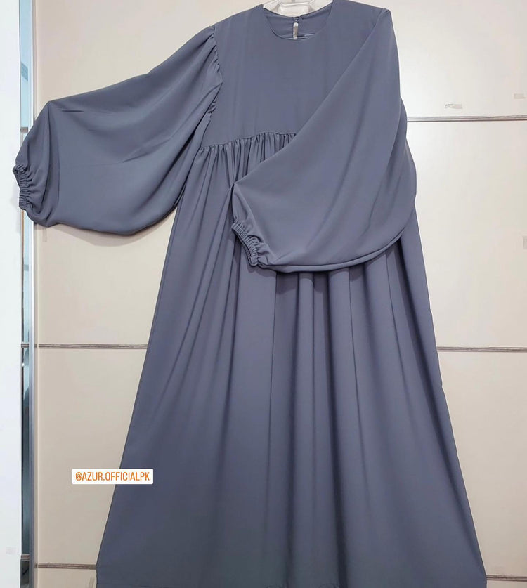 Flowy Balloon Sleeve Abaya – Double Georgette