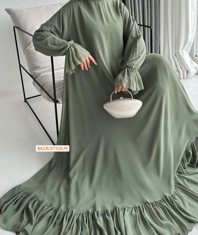 Ruffle Hem Flared Dress