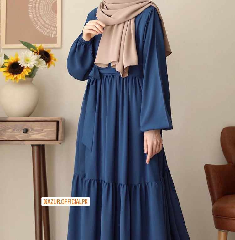 Flowy Tiered Abaya – Double Georgette
