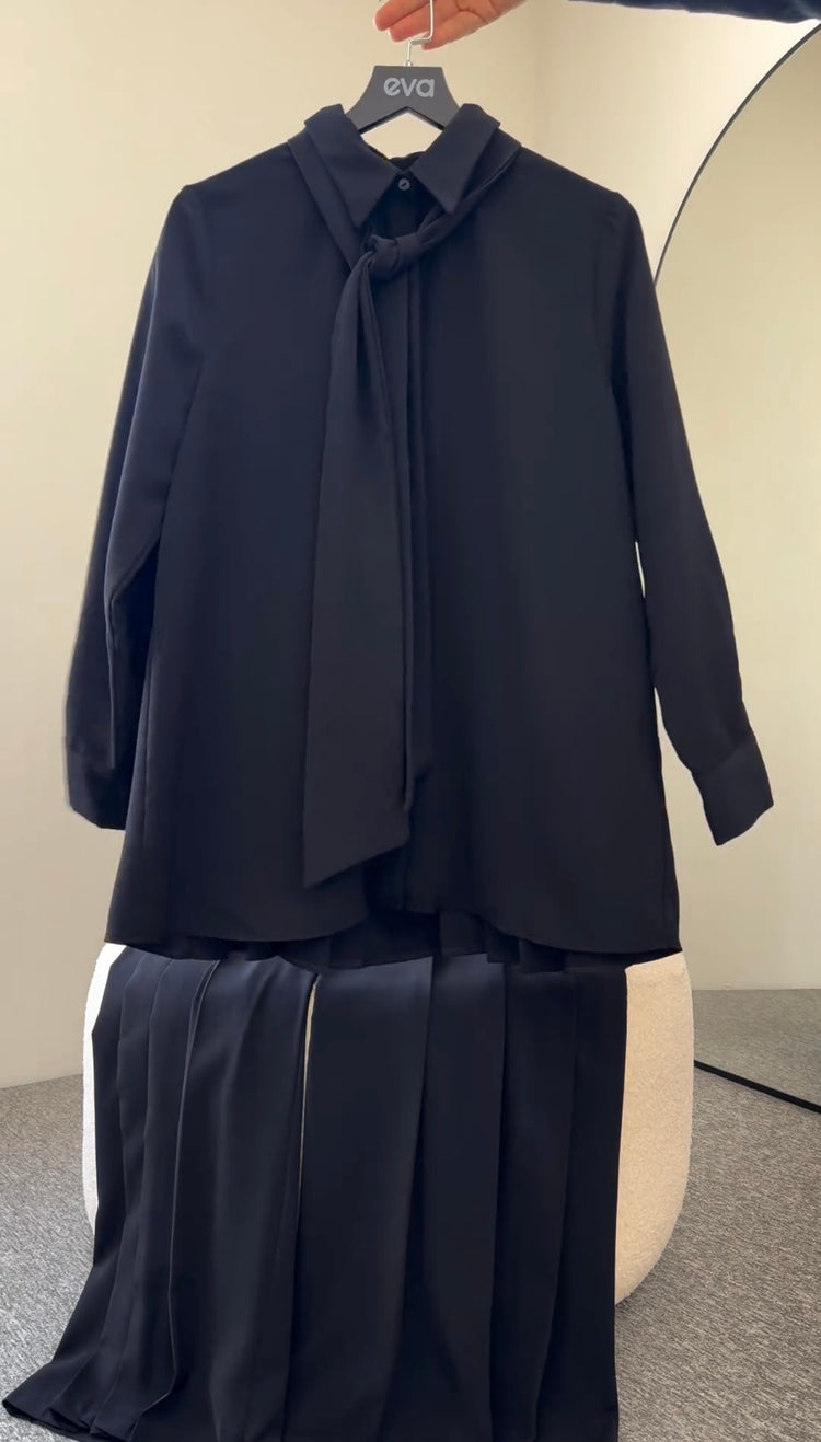 Elegant Pleated Back Shirt & Trousers Set