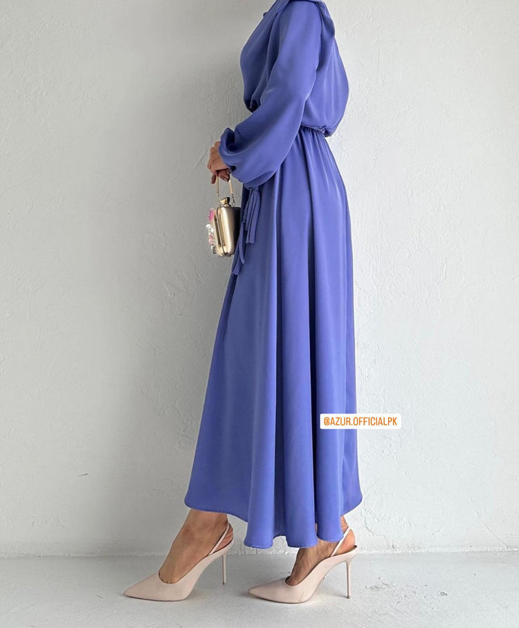 Elegant Drape Neck Double Georgette Dress