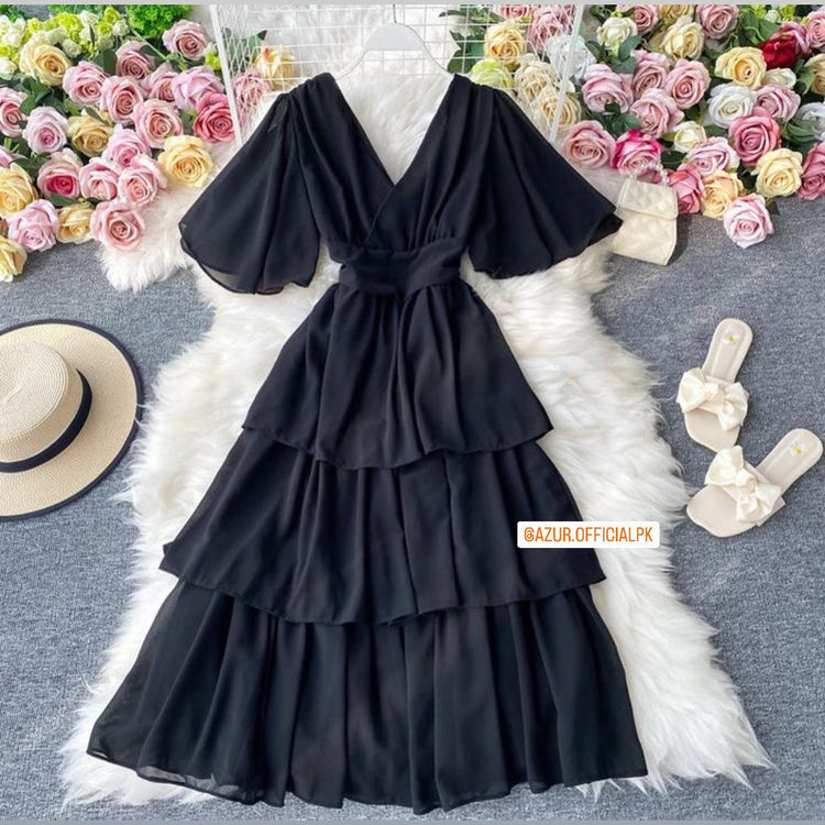 Tiered V-Neck Maxi Dress