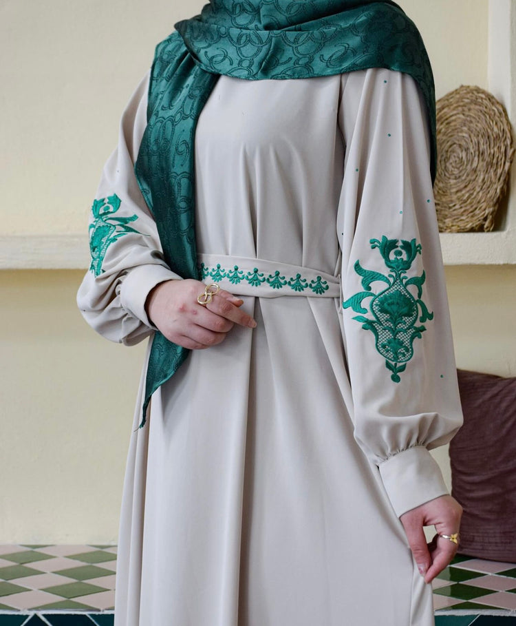 Elegant Embroidered Double Georgette Abaya