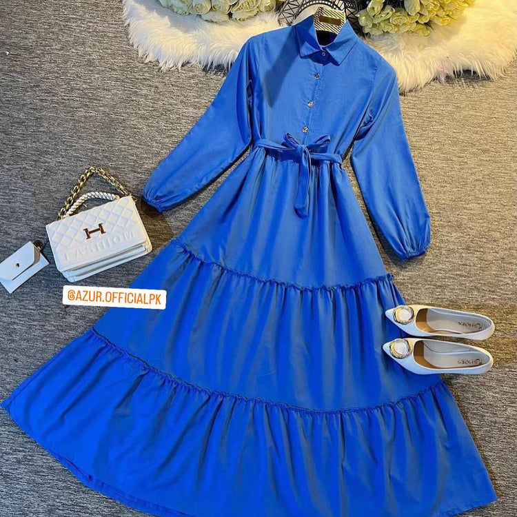 Tiered Button-Down Maxi Dress