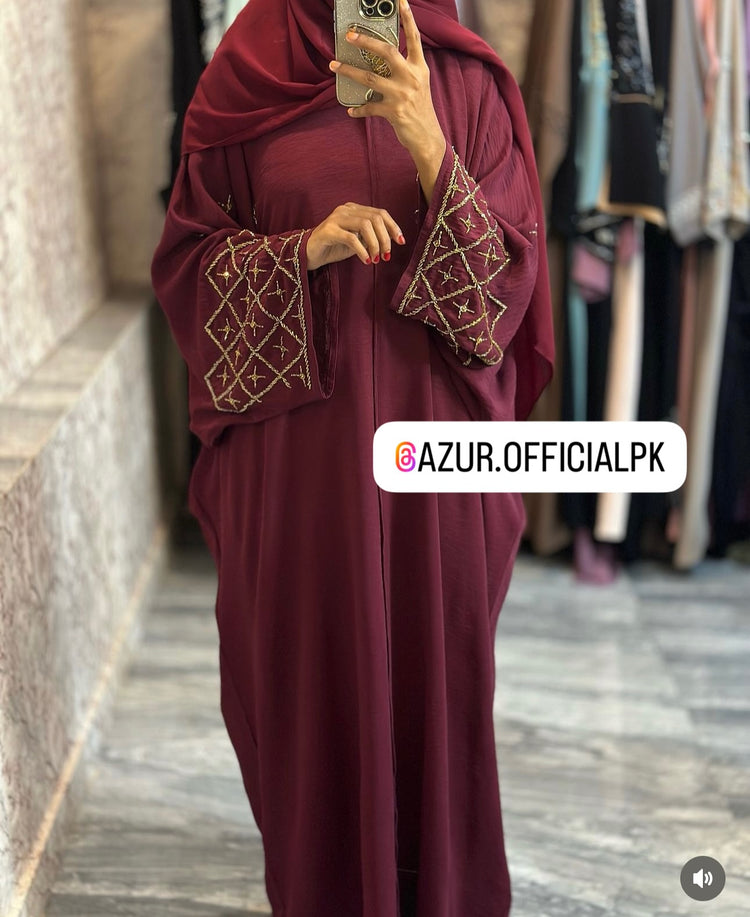 Embroidered Elegance Double Georgette Abaya