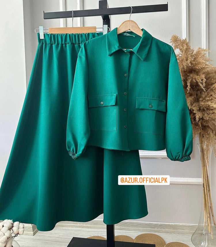 Chic Double Georgette Shirt & Skirt Set