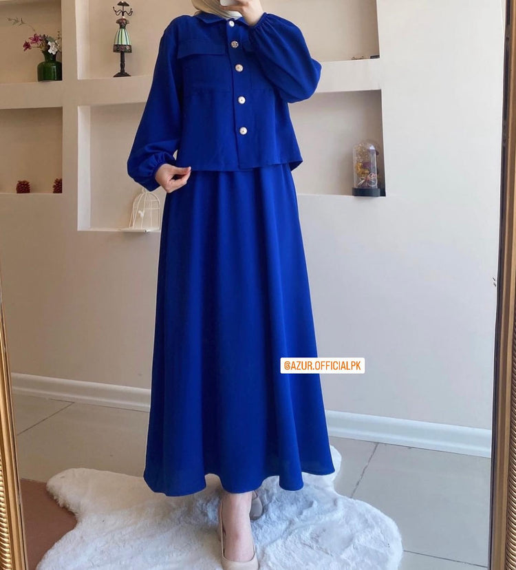 Chic Button-Down Shirt & Flowy Skirt Set