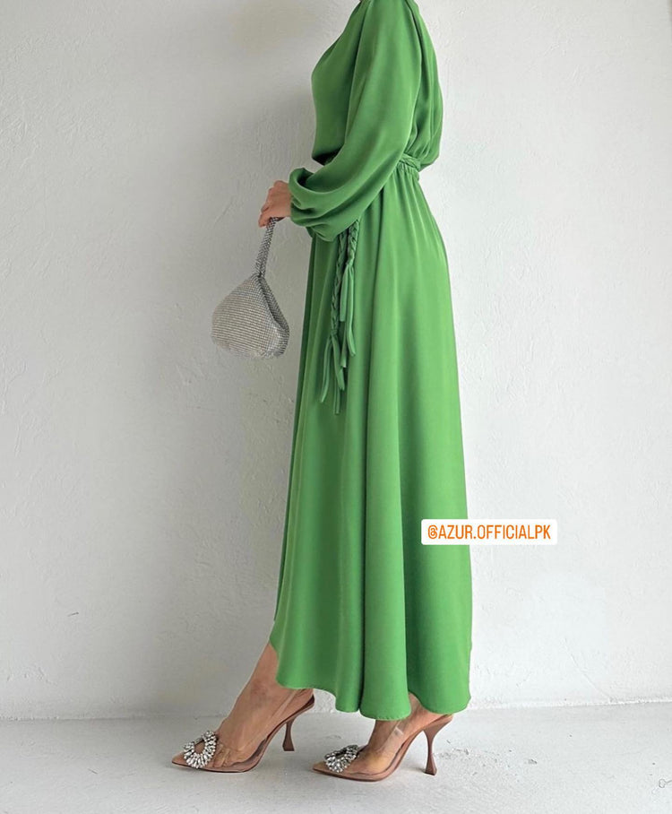 Elegant Drape Neck Double Georgette Dress