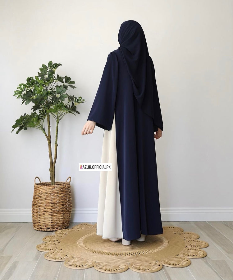 Elegant Dual-Tone Double Georgette Abaya
