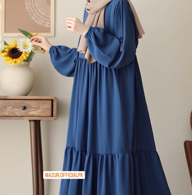 Flowy Tiered Abaya – Double Georgette