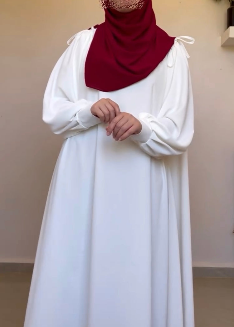 Bow-Shoulder Double Georgette Abaya